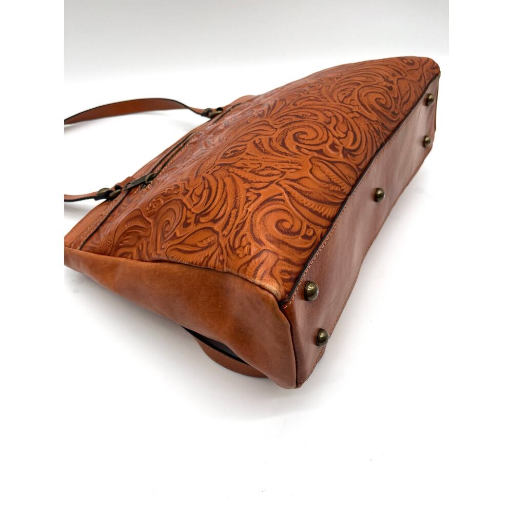 PATRICIA NASH Tooled Leather Poppy Tote, Embossed Florence Brown - Picture 11 of 13